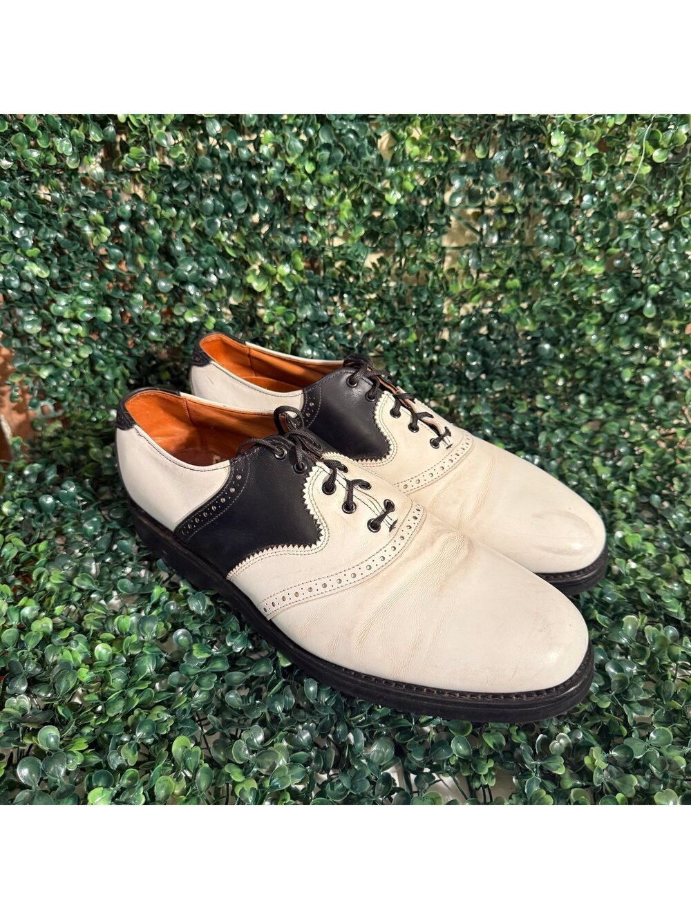 Allen Edmonds Golf Shoes white Black Leather size 11